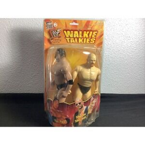 Vtg 1999 WWF Walkie Talkies Stone Cold Steve Austin & The Rock New Damage Box